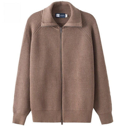 RIBBED ZIP-UP SWEATER