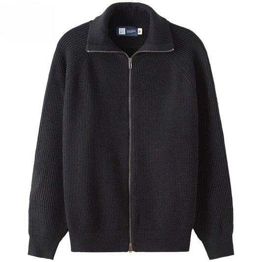 RIBBED ZIP-UP SWEATER