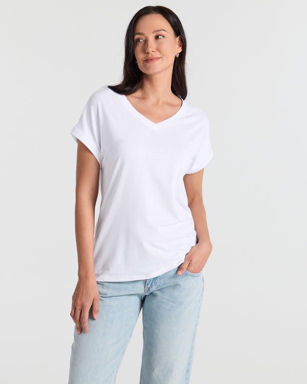 V Neck Batwing Relaxed T-Shirt