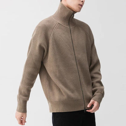 RIBBED ZIP-UP SWEATER